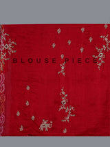 Red traditional bandhani silk bridal saree with elegance