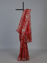Red bandhani gajji silk handcrafted festive saree elegance