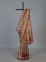 Gold tissue silk luxury bridal designer saree ensemble