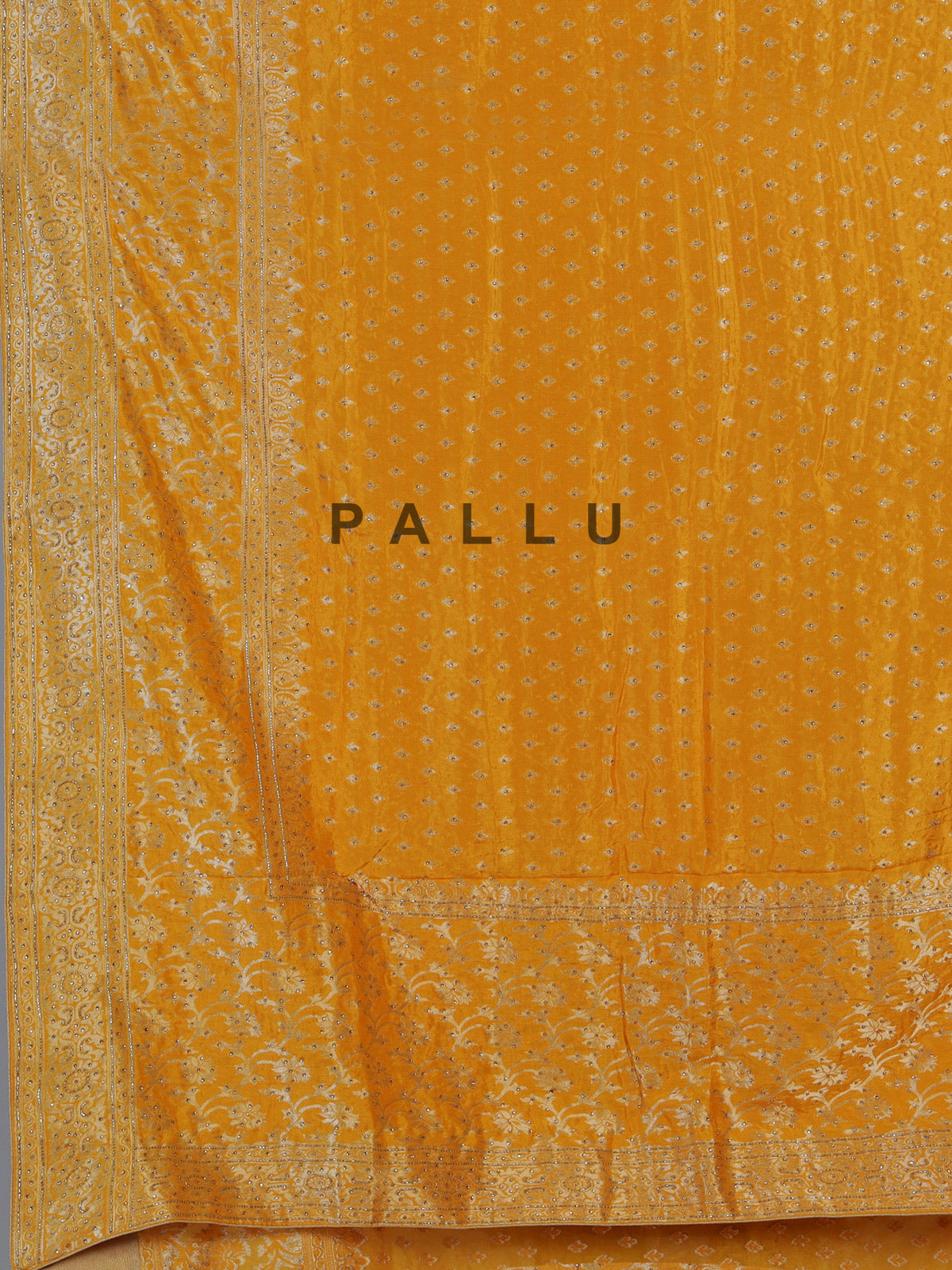 Yellow embellished dola silk celebration saree for women