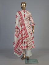 Off white floral kurti set with elegant festive styling