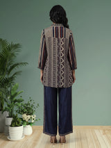 Multi printed designer palazzo fusion set