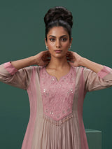 Beige designer kurti set with timeless ethnic glamour