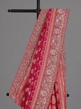 Rani pink georgette designer saree with festive elegance