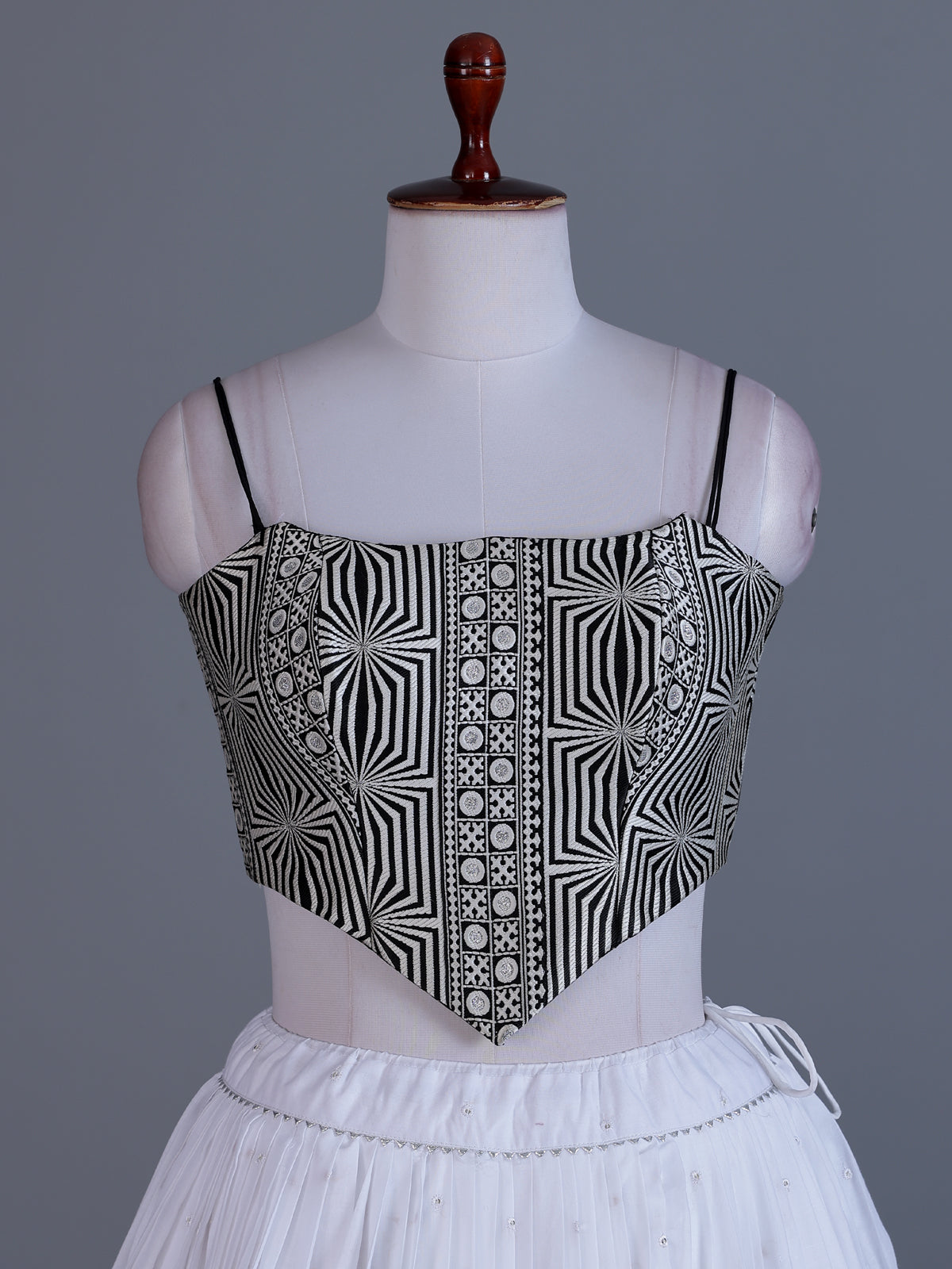 White tissue silk lehenga choli for navratri celebration