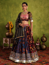 Multicolor cotton printed navratri lehenga choli