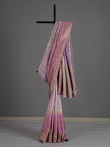 Light purple dola silk designer saree with festive shimmer work