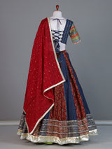 Indigo blue Patola print navratri wear lehenga choli