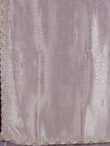 Light purple ziraf silk designer saree with intricate