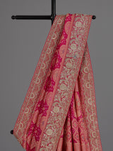 Rani pink bandhani georgette saree with traditional festive elegance