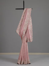 Light pink ziraf silk designer saree with luxurious embellishment work