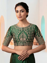 Pastel green silk unstitched wedding wear lehenga choli