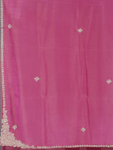 Designer rani pink festive dola tissue silk saree for women