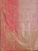 Beautiful pink shaded dola silk saree for wedding celebrations