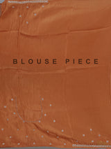 Rust orange shimmer dola silk saree for festive celebrations