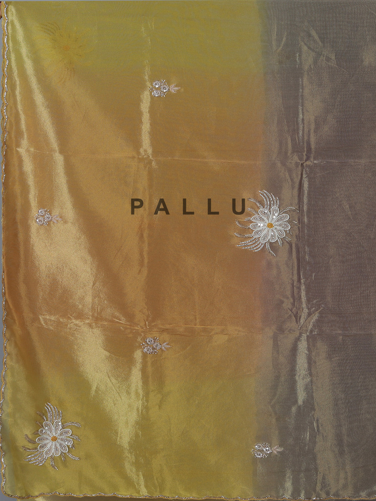 Multi color tissue silk shaded saree with dazzling festive craftsmanship