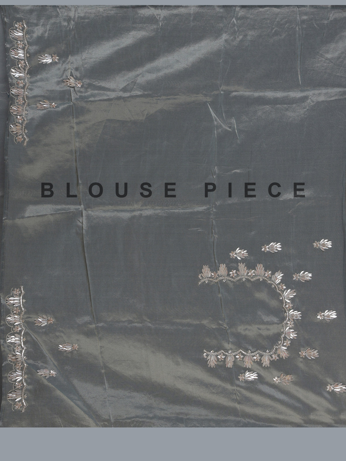 Pastel grey designer tissue silk saree with luxurious festive craftsmanship