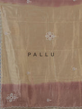 Wine and cream tissue silk embellished saree for festive celebrations