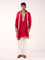 Rani pink designer terry rayon celebration kurta suit