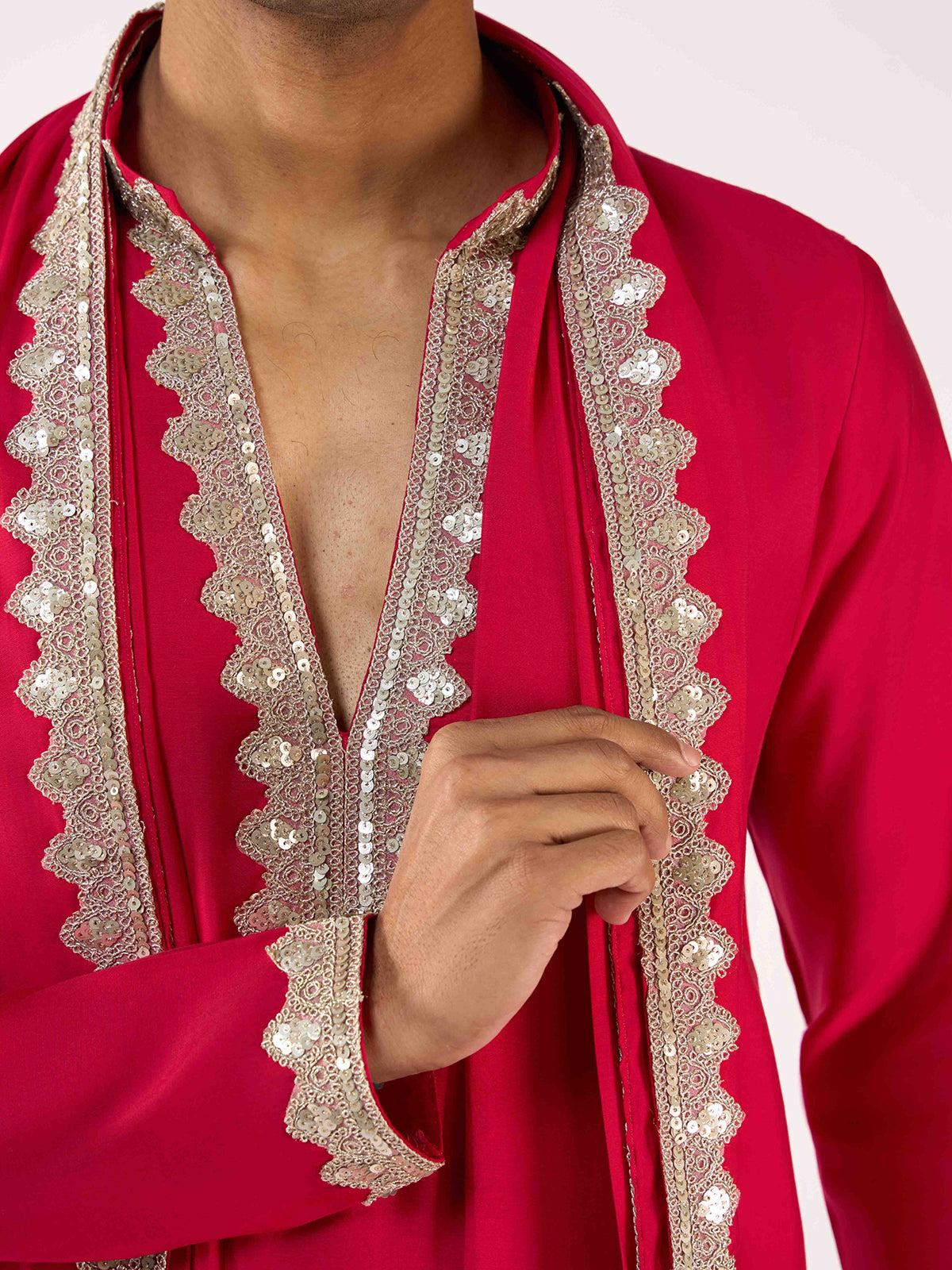 Rani pink designer terry rayon celebration kurta suit