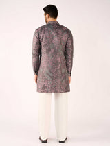 Grey imported terry rayon aabla embroidered designer kurta suit