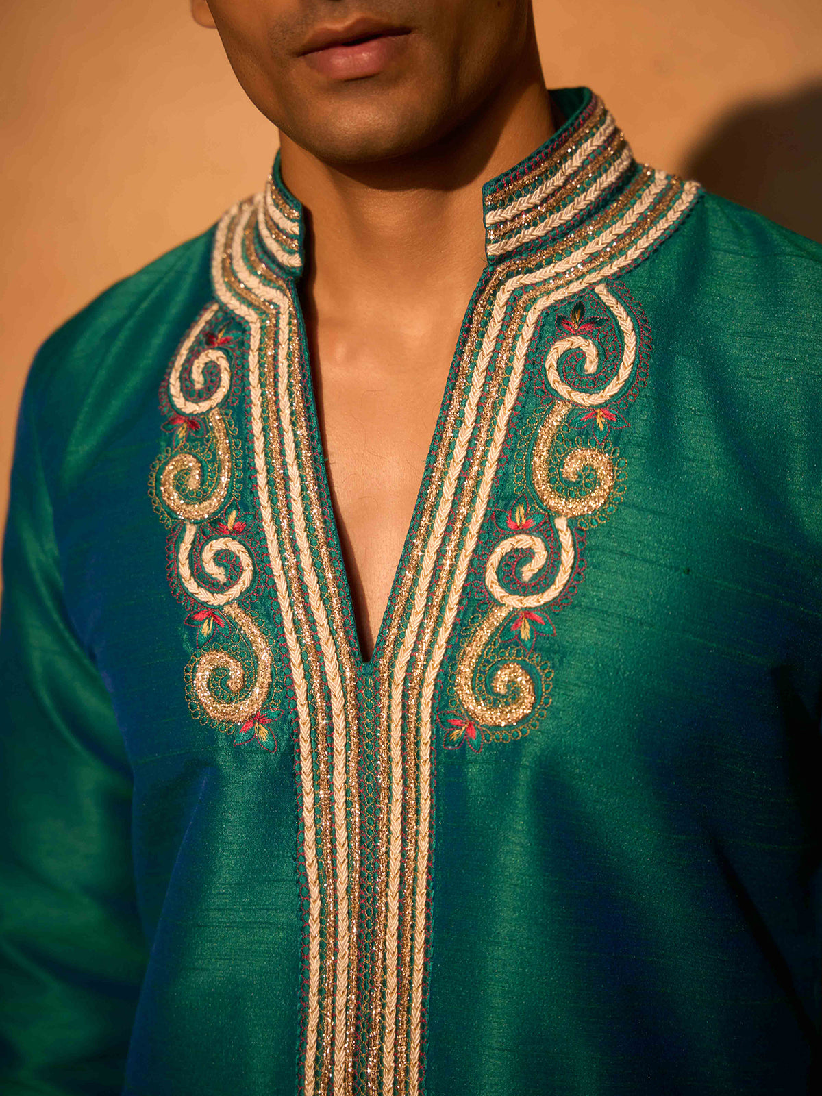 Blue soft silk premium festive kurta suit ensemble