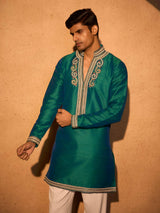 Blue soft silk premium festive kurta suit ensemble