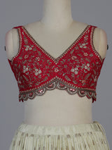 Rani pink ombre sheen silk wedding lehenga choli ensemble