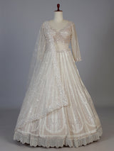 White net designer lehenga choli with embellished dupatta