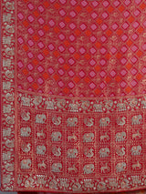 Rani pink bandhani georgette designer saree