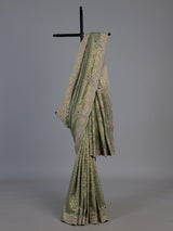 Pista dola silk embroidered festive saree