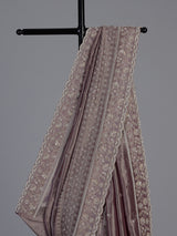 Grey tissue silk embellished festive saree