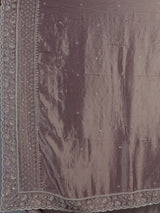 Grey tissue silk embellished festive saree