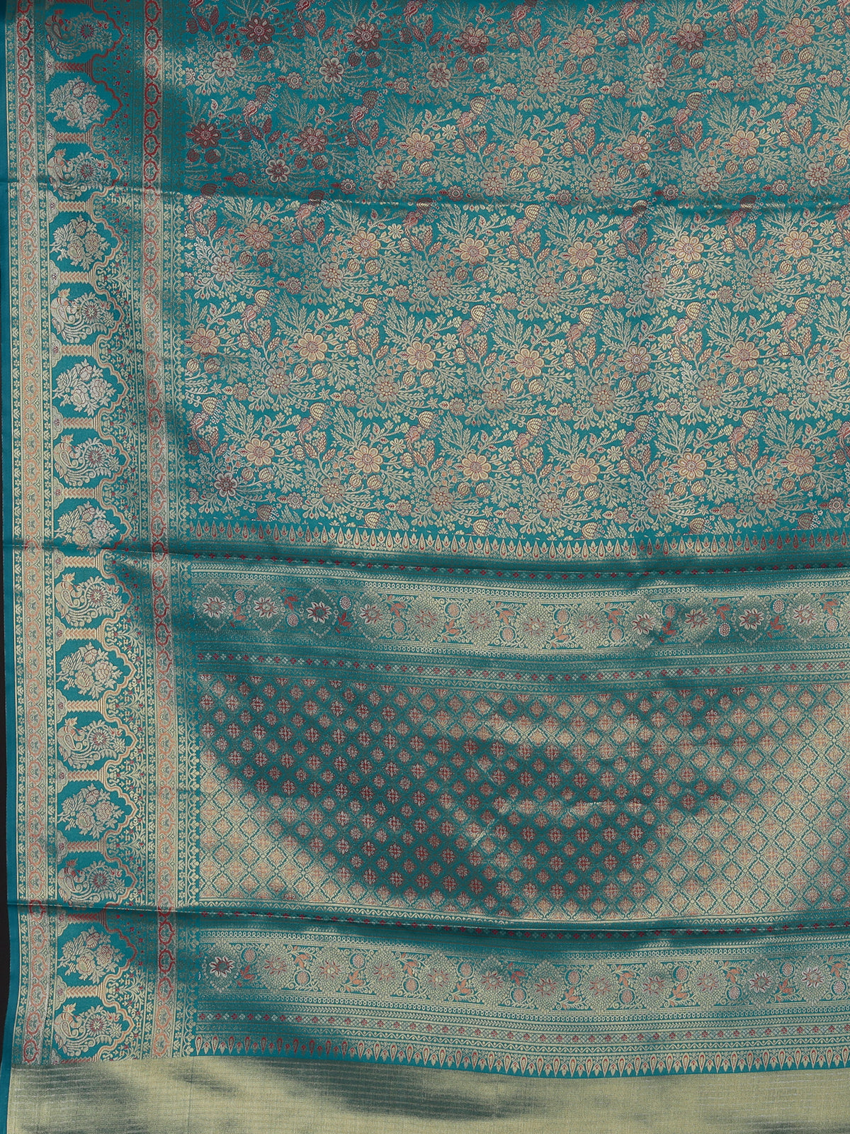 Rama blue art tissue kanjivaram festive saree