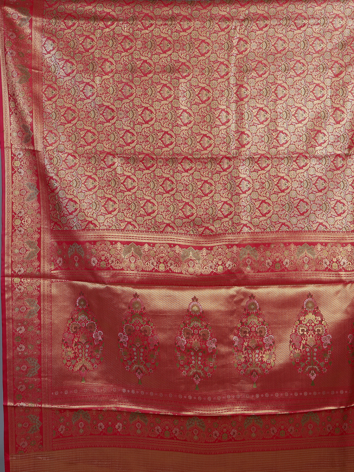 Rani pink art tissue kanjivaram heritage saree