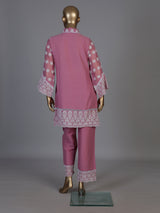 Pink tissue co ord set with delicate Lucknowi work detailing