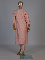 Onion pink silk printed kurti set with dupatta and pants