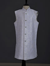 Blush pink boys indowestern suit with embroidered jacket