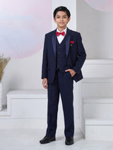 Navy terry rayon boys coat suit for receptions
