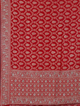 Red dola silk saree with floral diamond zardosi embellishments