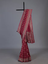 Rani pink georgette floral festive saree for women