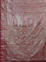 Red tissue silk motif wedding saree with designer elegance