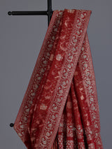 Maroon shimmer tissue silk floral festive saree women