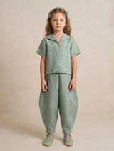 Pista green balloon pants co-ord set for girls