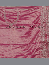 Rani pink kanjivaram tissue silk floral festive saree