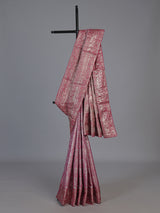 Rani pink kanjivaram tissue silk floral festive saree