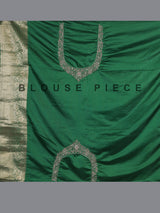 Green kanjivaram silk designer festive saree for women