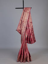 Rani pink kanjivaram silk floral festive saree for women