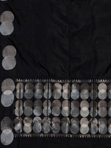 Black soft silk saree with elegant zari border and pallu