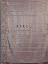 Pastel pink tissue silk saree with kolkata handwork elegance